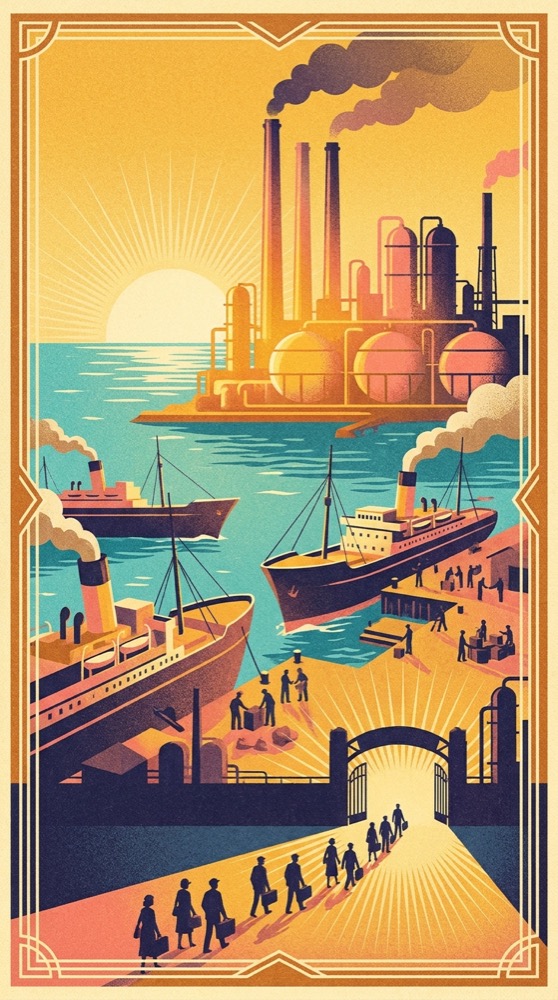 The Lago refinery era on Aruba's southeast coast near Seroe Colorado